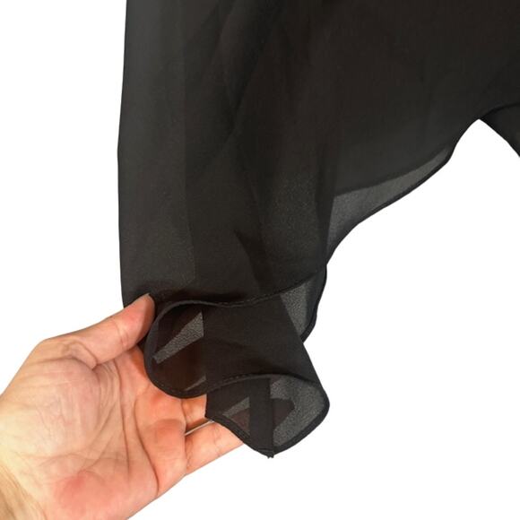 Jessica Howard Black Asymmetrical Hem Layered Tiered Skirt Women Sz 14 - Picture 5 of 7